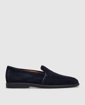 Santoni Blue suede loafers MGAG18829OOTSEAA