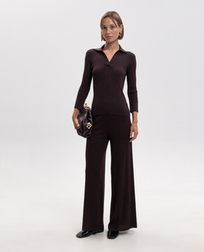 Agnona Burgundy cashmere, wool and silk pants K7100207V180Q