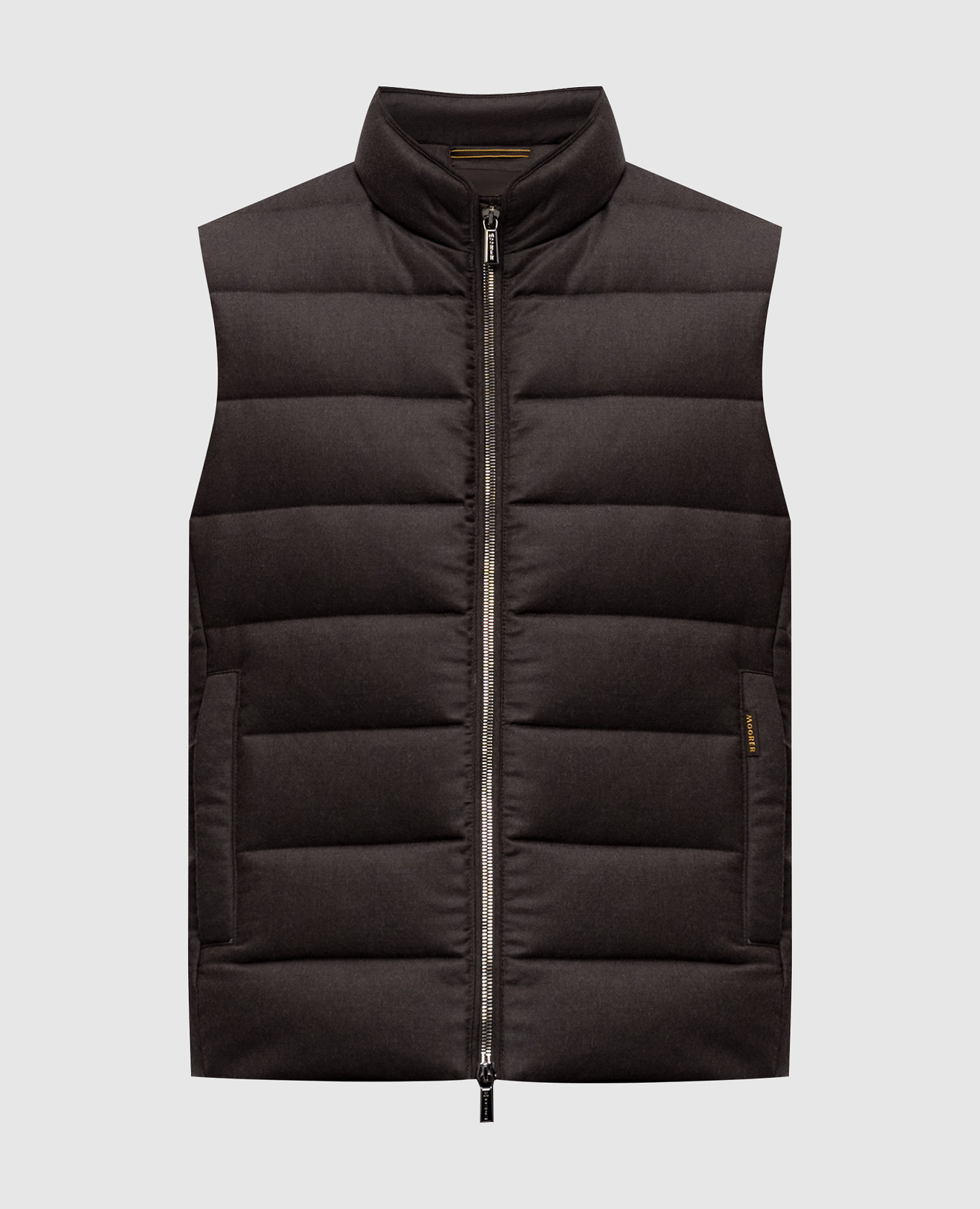 Brown OLIVER down vest made of wool and cashmere
