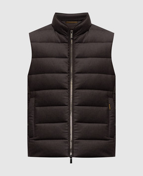 MooRER Brown OLIVER down vest made of wool and cashmere OLIVERL