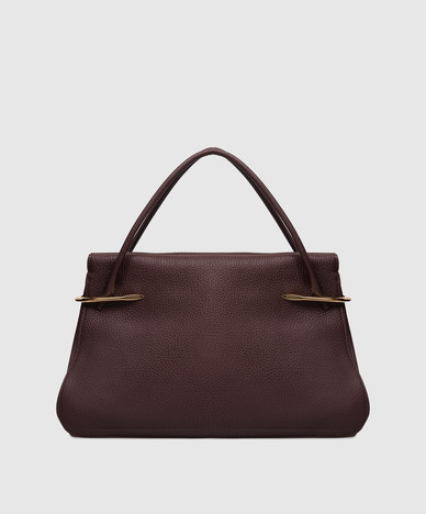 PINCH burgundy leather tote bag with logo