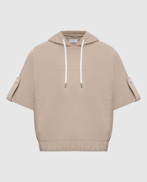 Brunello Cucinelli Beige short-sleeved hoodie MN05NSW409