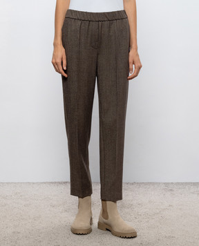 Peserico Brown wool pants P04572Z02581