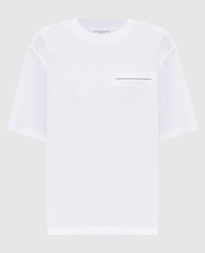 Peserico White T-shirt with chain A06235J05635C