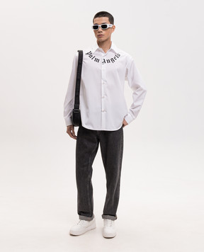 Palm Angels White shirt with logo print PMGE04KS26FAB001