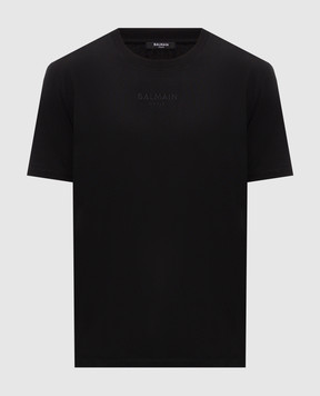 Balmain Black T-shirt with logo GH0EG000BD10