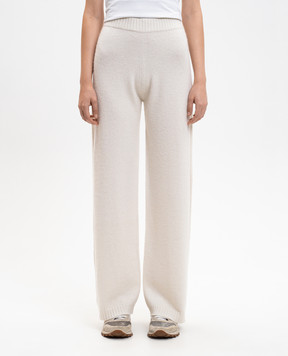 Peserico White sweatpants with wool, silk and cashmere S94105F079283E