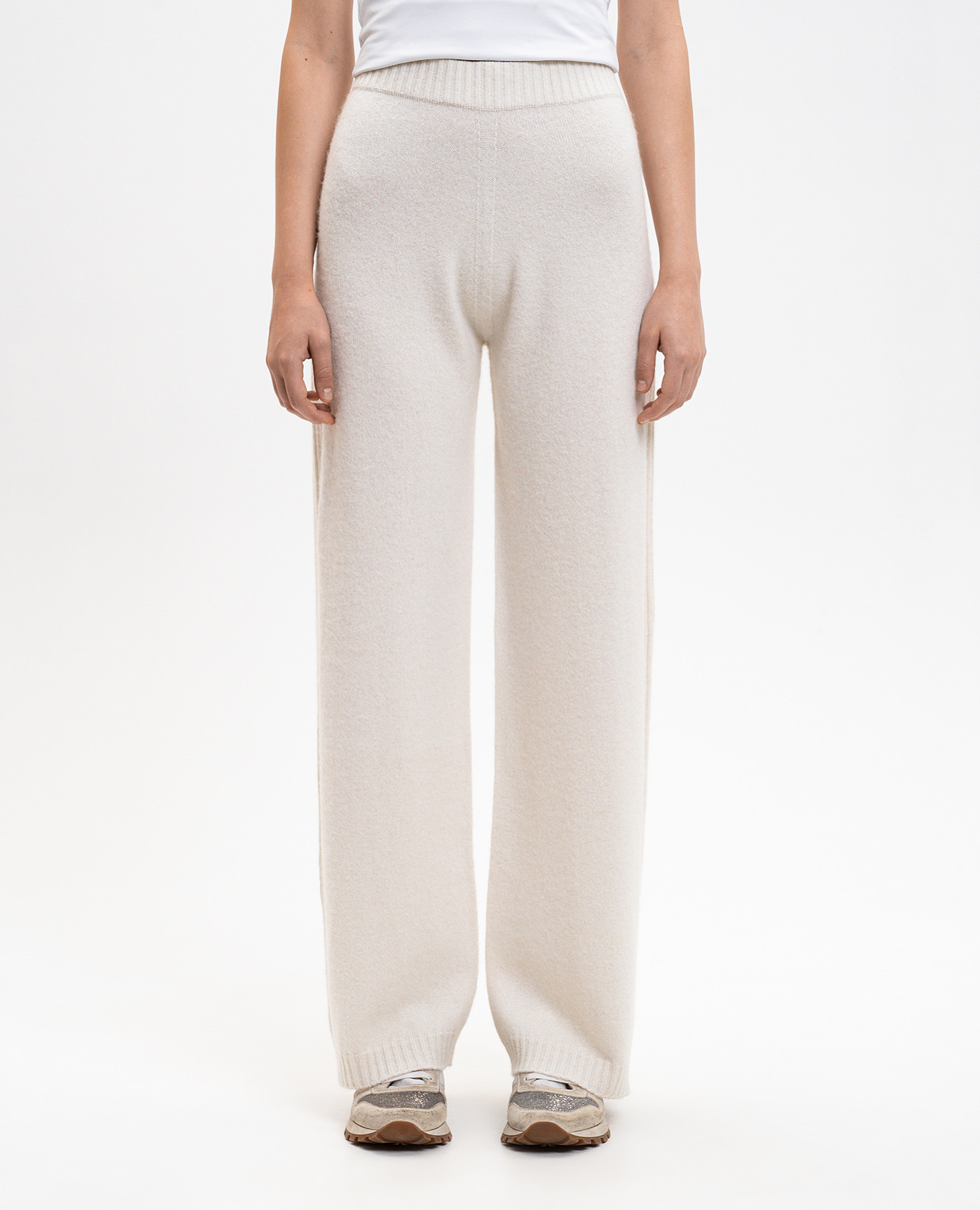 White sweatpants with wool, silk and cashmere Peserico 3