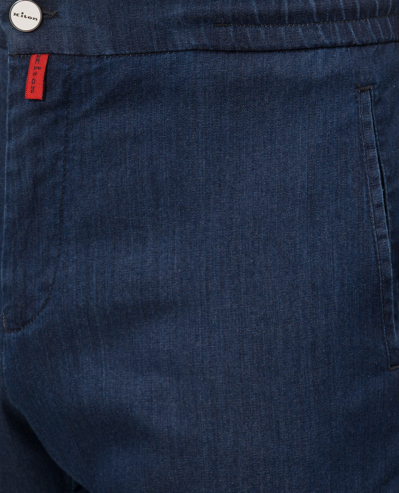 Blue jeans with logo patch Kiton 5