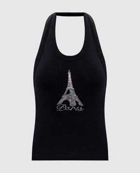 Vetements Black top with crystals WE76TT522B