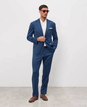 Stefano Ricci Blue wool and silk suit M1SFM2T819WK003Q