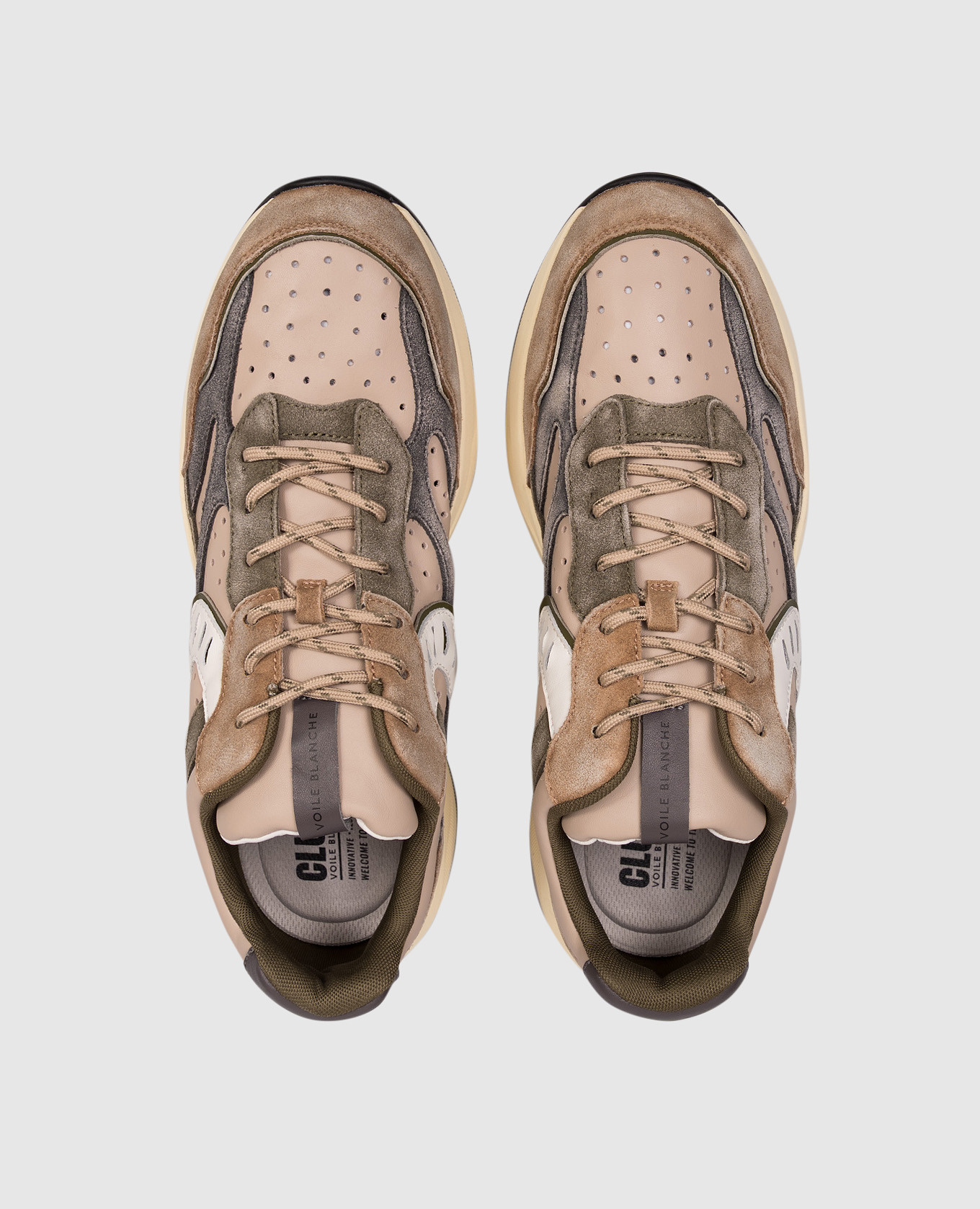 Club 22 beige leather sneakers Voile Blanche 4