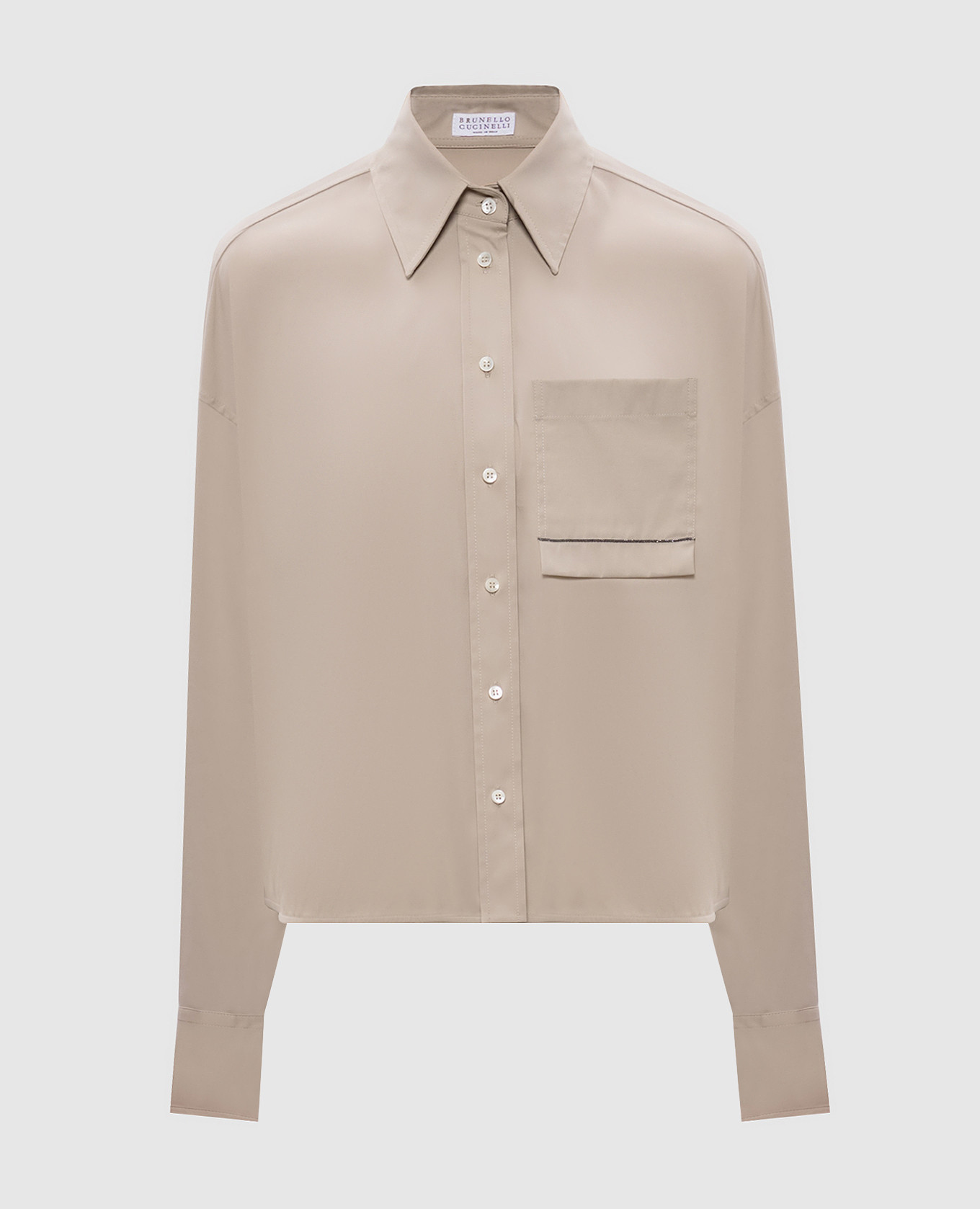 

Beige shirt with monil chain Brunello Cucinelli