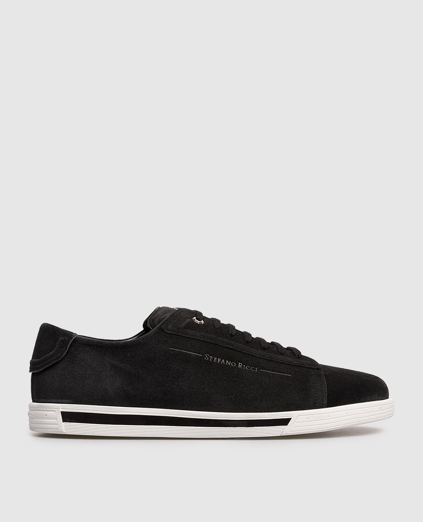 

Black suede sneakers with logo Stefano Ricci