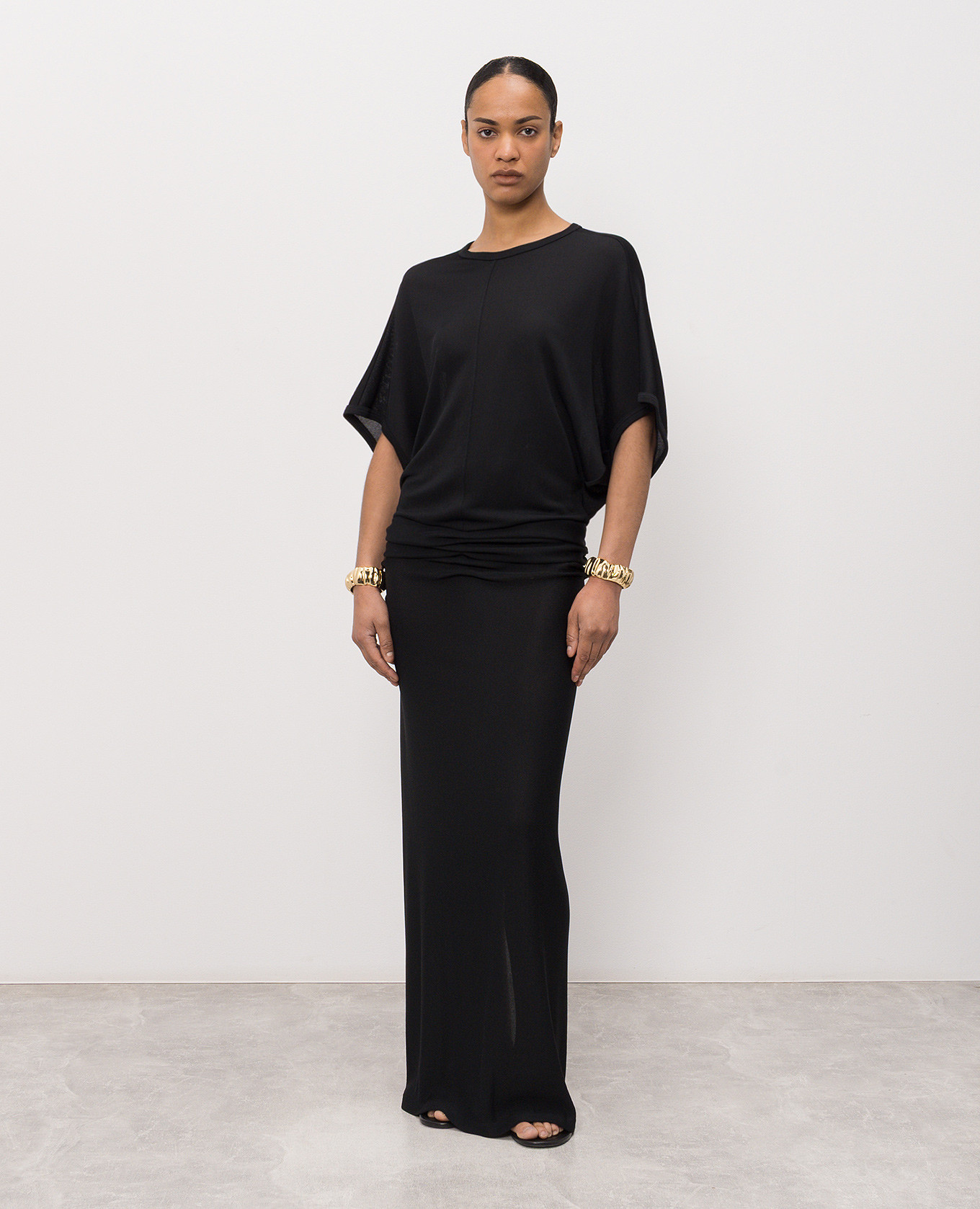 Black Delyra dress with drapery The Row 2