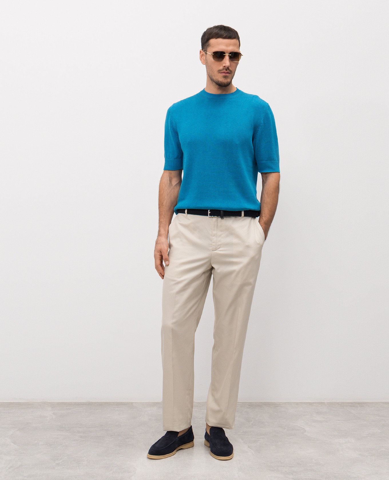 Blue linen and silk T-shirt ISAIA 2