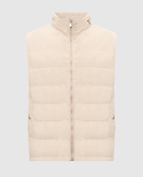 Brunello Cucinelli Beige suede down vest MPCFN1924P
