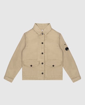 C.P. Company Children's beige shirt-style jacket with linen CUA006LZC0148