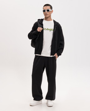 Palm Angels Black joggers with logo print PMCH025S26FLE001