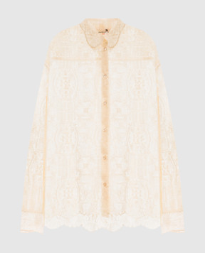 Ermanno Scervino Beige blouse with embroidery D482K731UCX