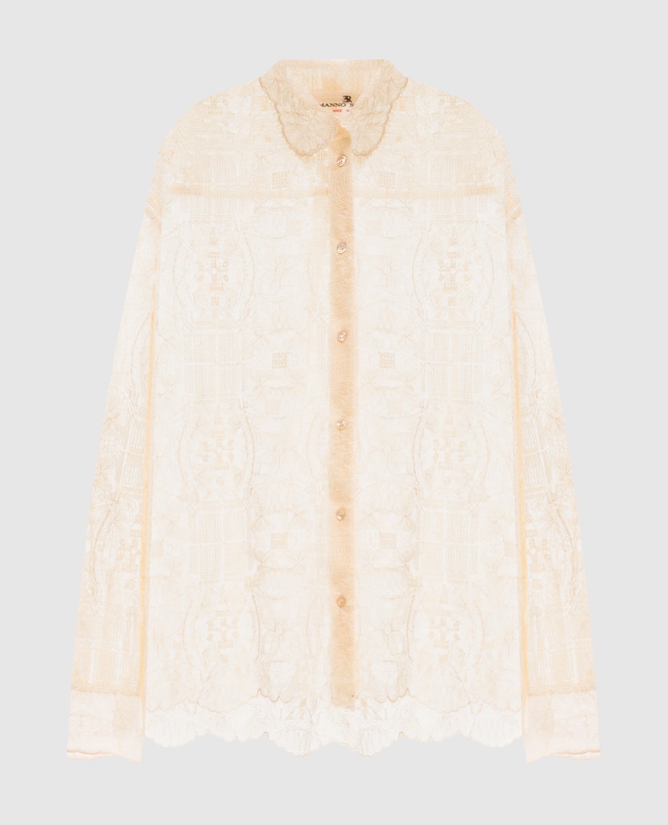 Chemisier beige brodé