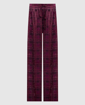 Ermanno Scervino Pink silk pants with crystals D492P353CTWWK