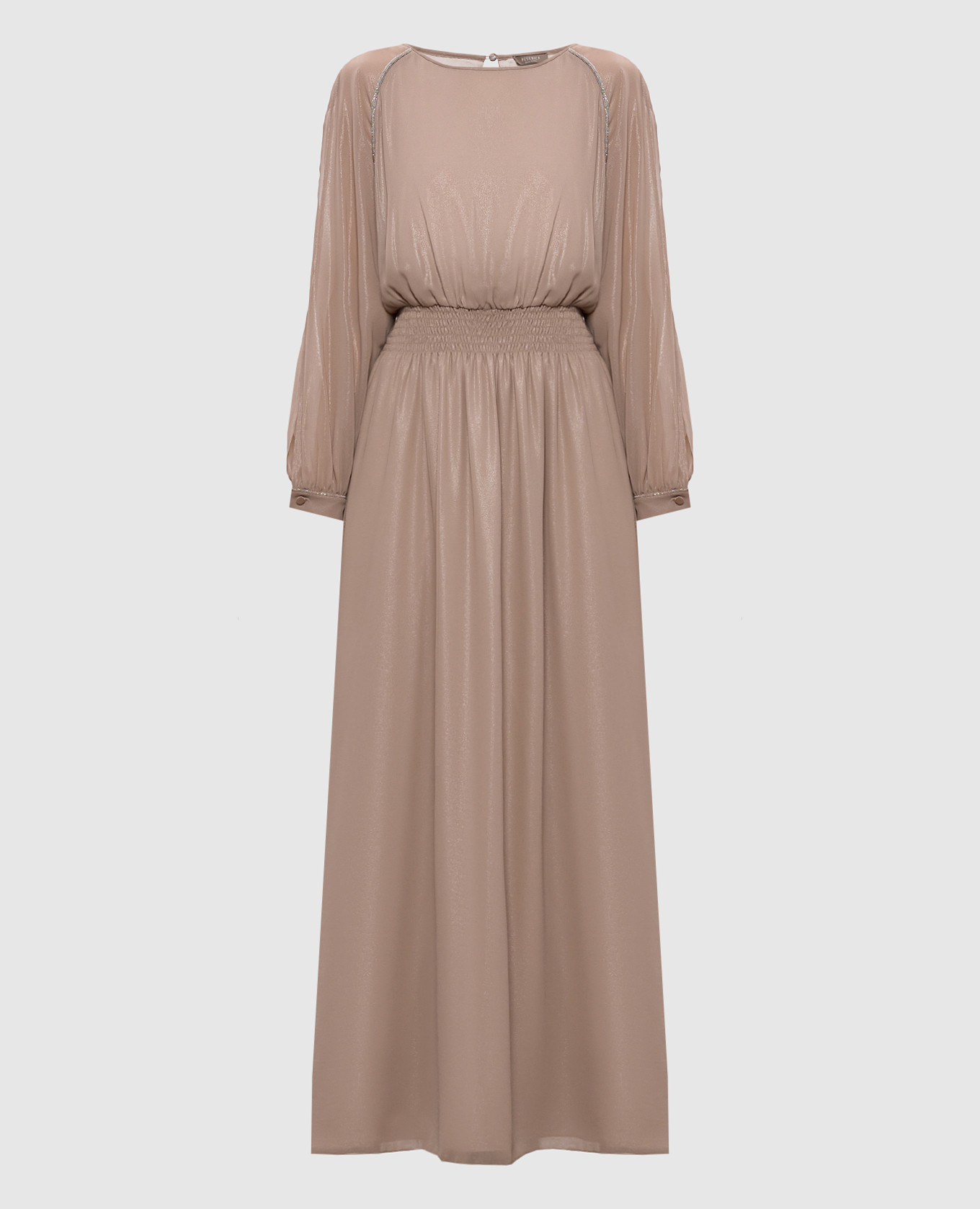 

Beige maxi dress with monil chain Peserico