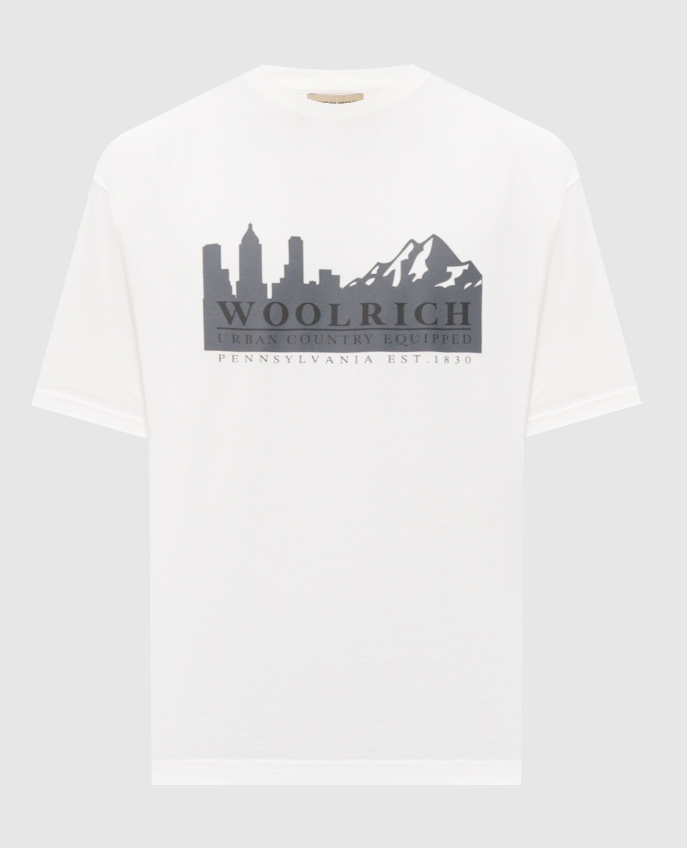 

White T-shirt with logo print Woolrich