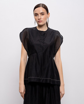 Peserico Black top with silk E0602508372