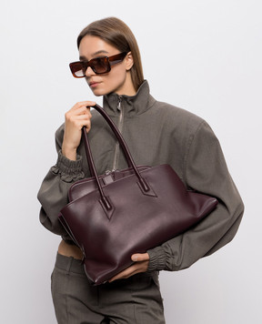 The Attico Burgundy leather tote bag 'La Passeggiata' 250WAH00054LBT019AA