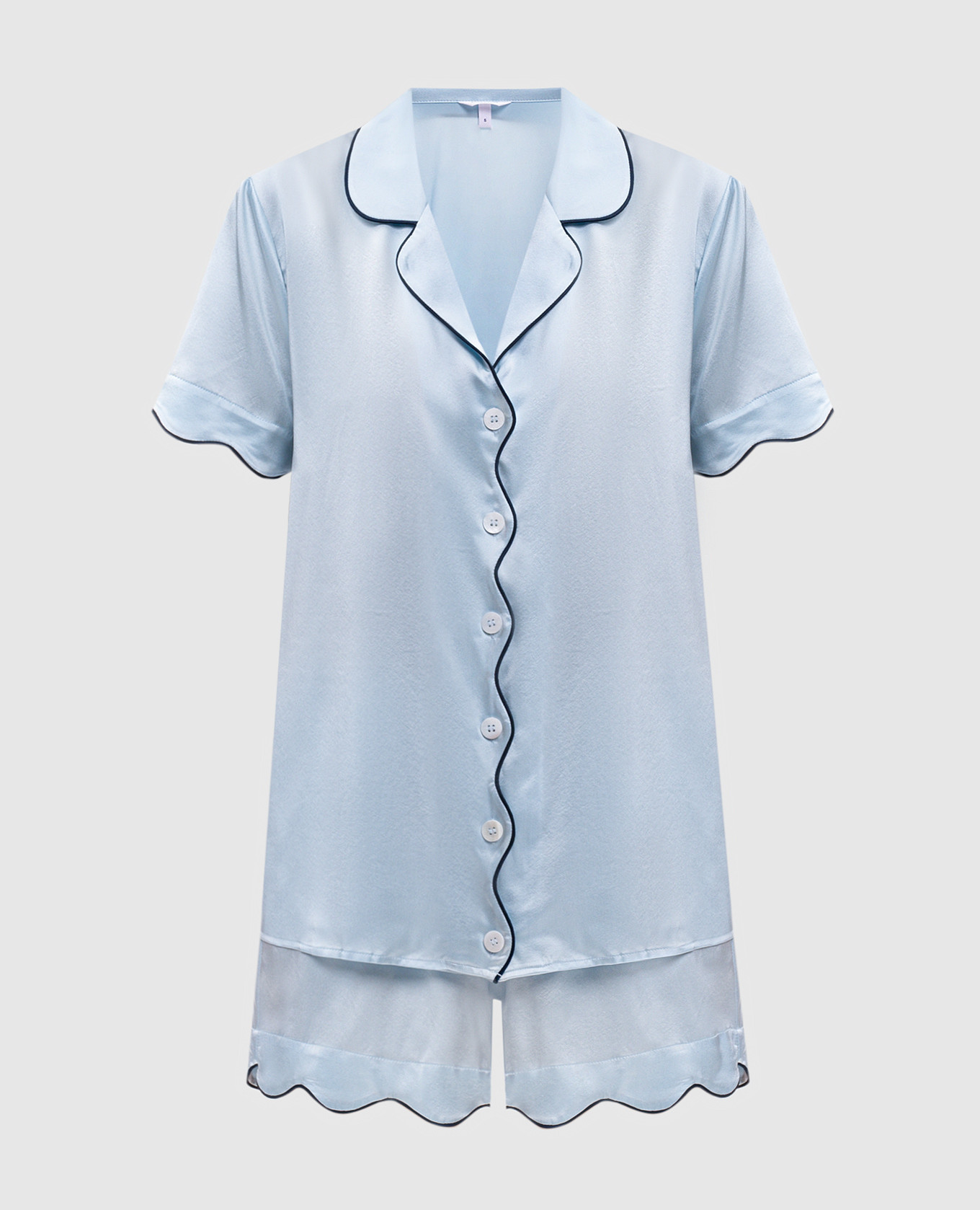 Blue silk pajamas