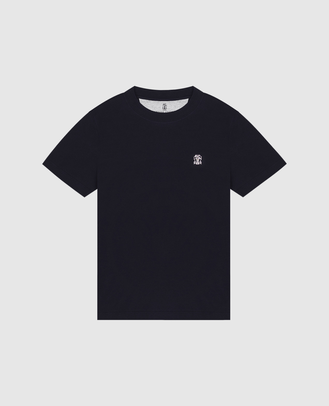 Children's blue T-shirt with embroidered emblem