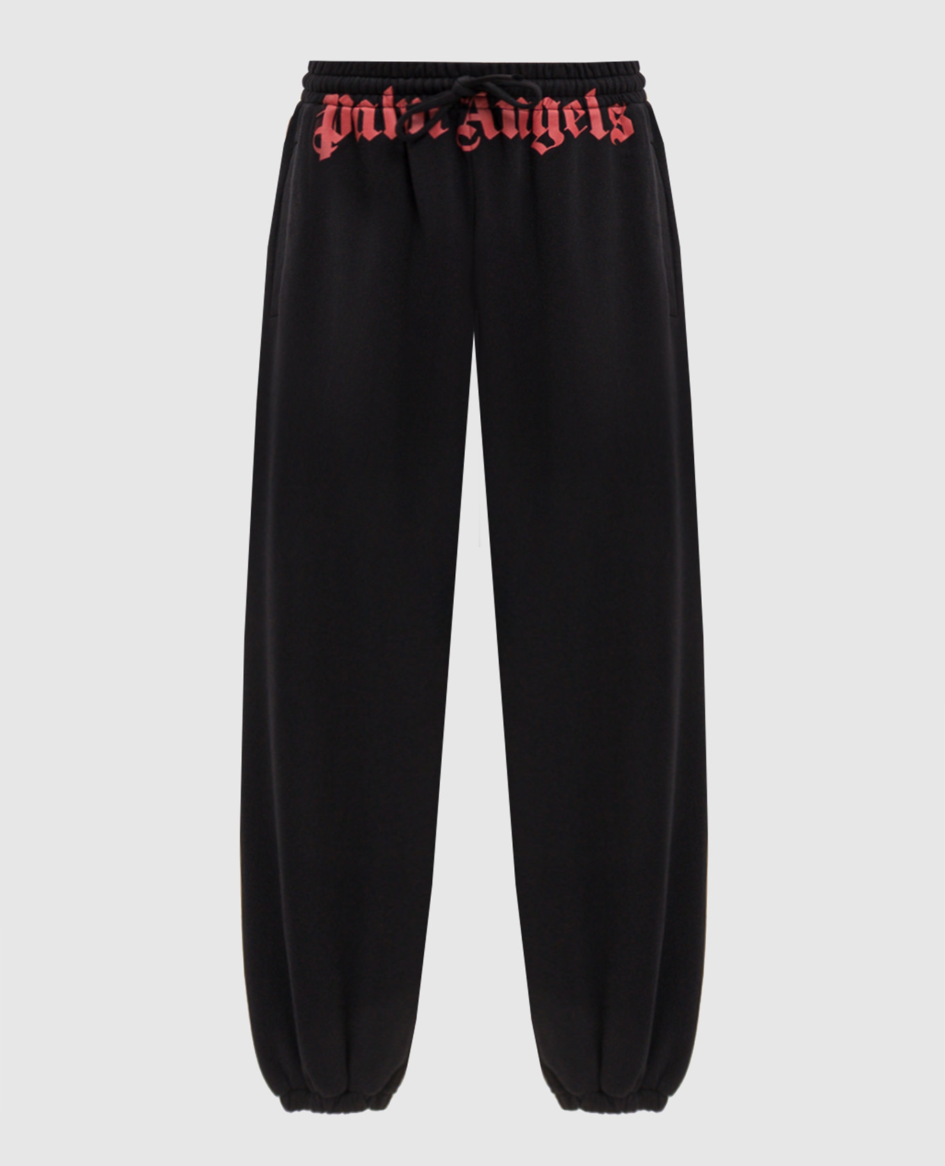 Black joggers with logo print