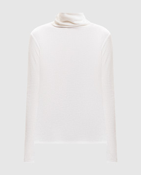 Loulou de Saison Ivory GALLINARA golf with ribbed wool GALLINARALDS