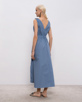 Brunello Cucinelli Blue midi dress with monil chain M0F79A5092