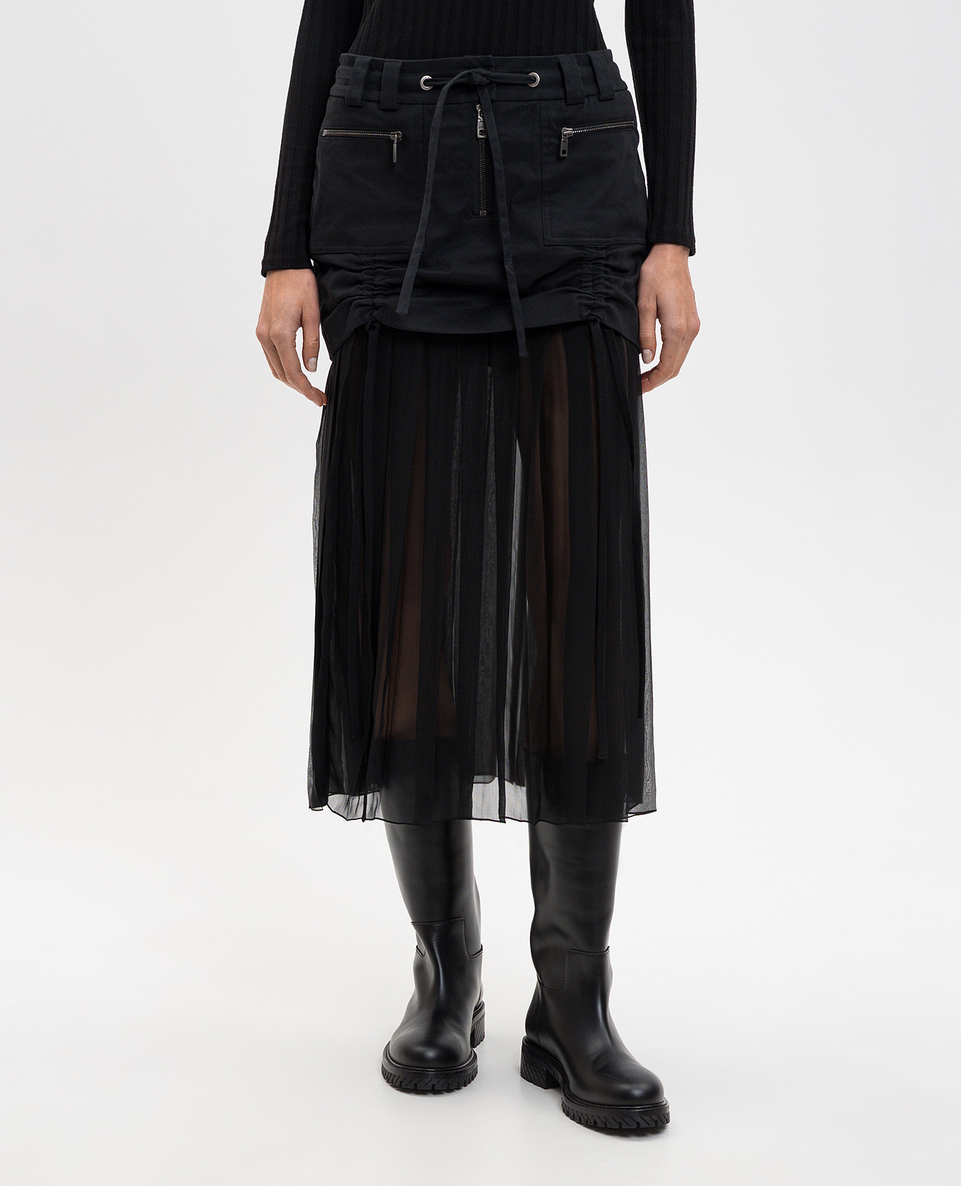 

Black midi skirt with silk Dolce&Gabbana