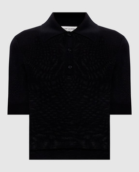 Saint Laurent Black wool, cashmere and silk polo 801518YAPK2