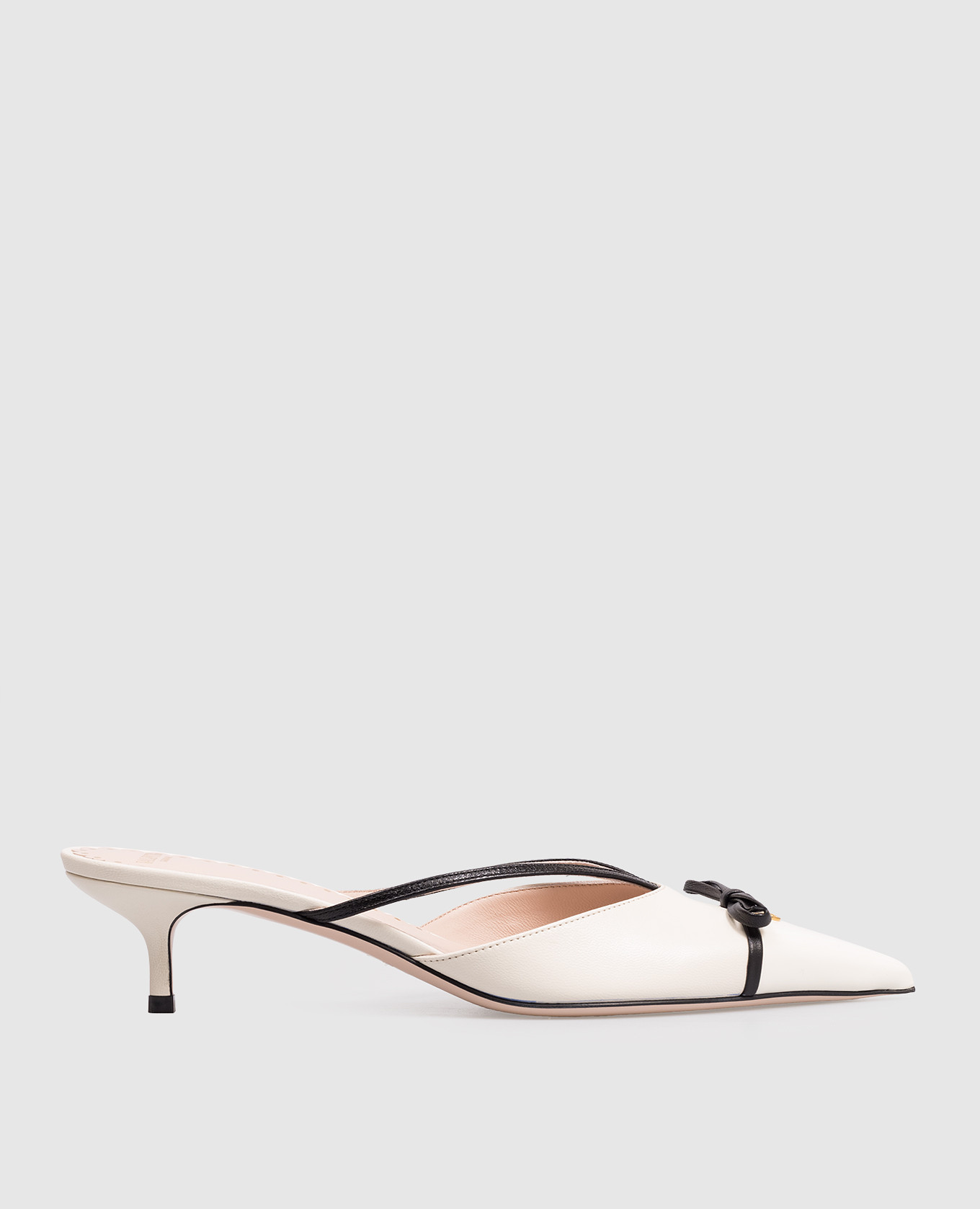 

White leather mules with logo Valentino