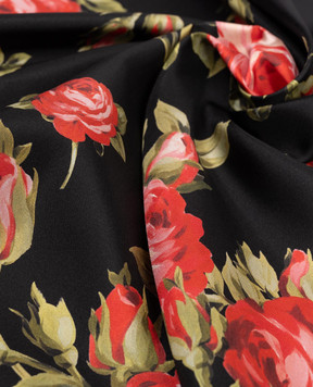Dolce&Gabbana Black silk scarf with floral print FN092RGDDPM