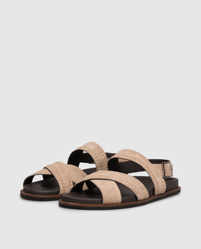 Canali Beige suede sandals RB01274481203