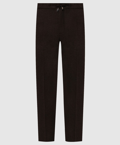 Brown wool and cashmere pants