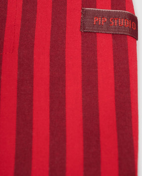 Pip Studio Red Stripes tablecloth with logo 51035088