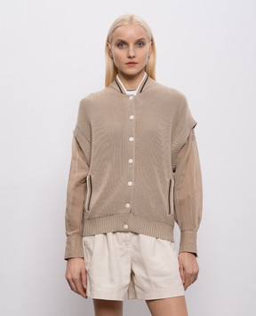 Brunello Cucinelli Beige double-layer cardigan M19759406