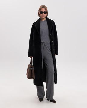 Simonetta Ravizza Black double-sided sheepskin coat Mila 125 F06CO209H21