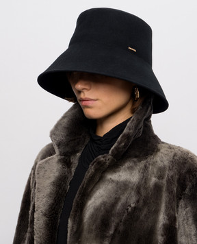 Twinset Black wool cloche hat 262TO5220