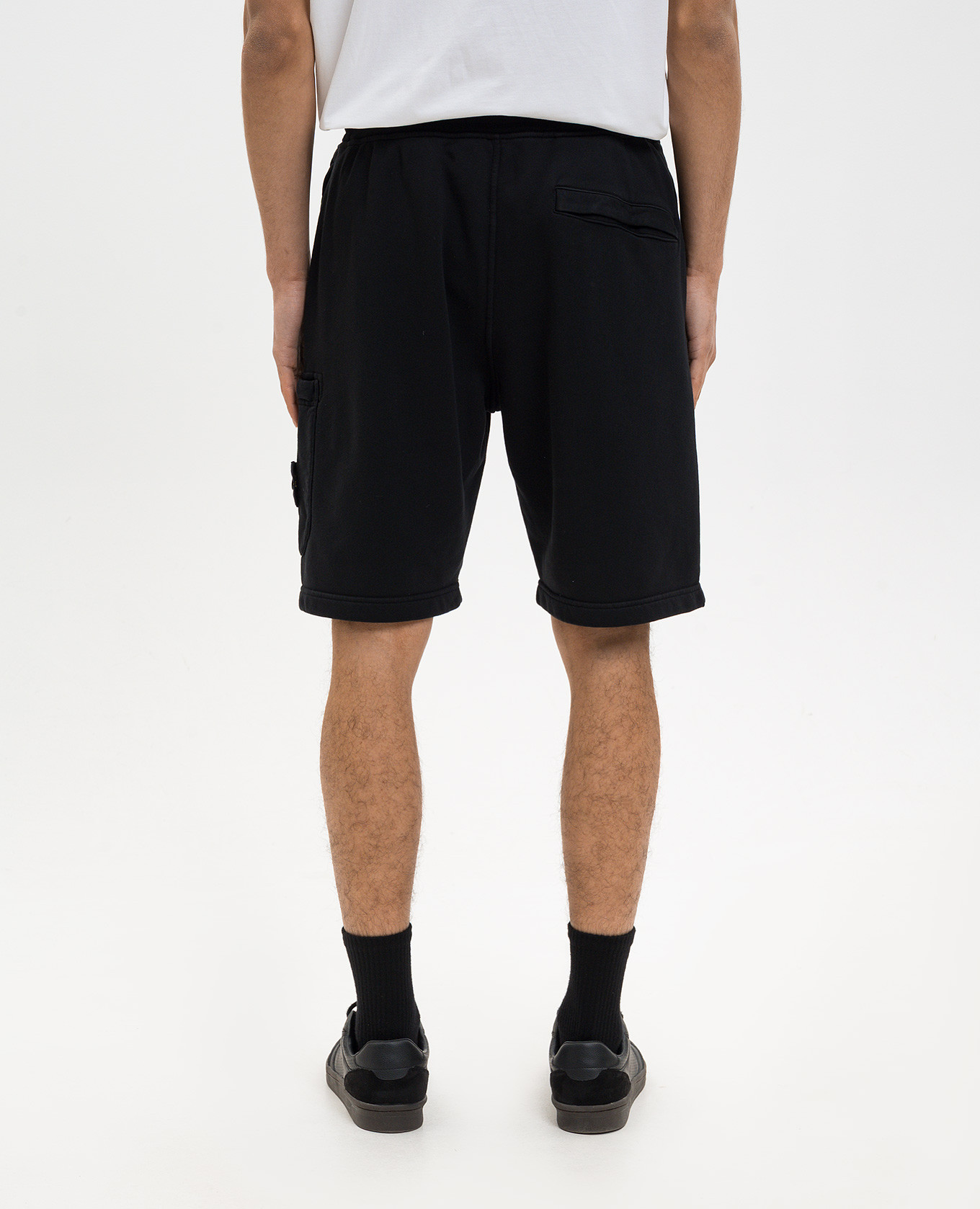 

Black shorts with logo patch Stone Island