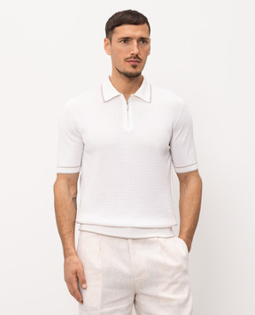 Castangia dal 1850 Ivory polo with patterned silk NCCA12MCE26SENZAJAQUARD