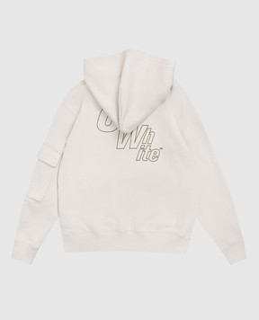 Off-White Children's beige sports jacket with logo print 44BBE005S26F001