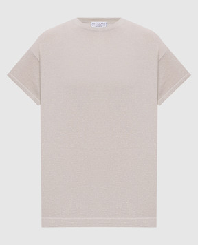 Brunello Cucinelli Gray cashmere and silk lurex t-shirt M41810000