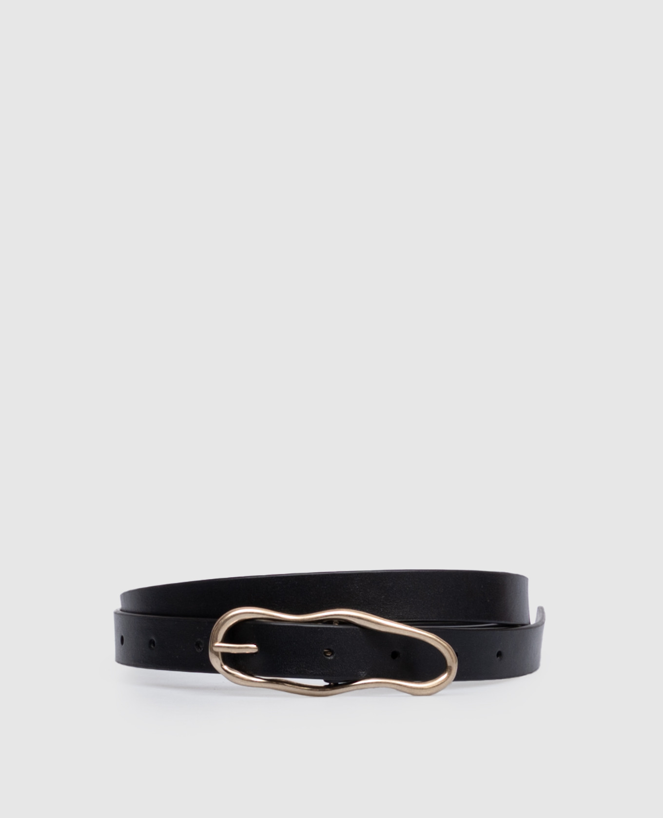 Black leather belt Groviglio